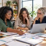 Women entrepreneurs comparing small business funding options